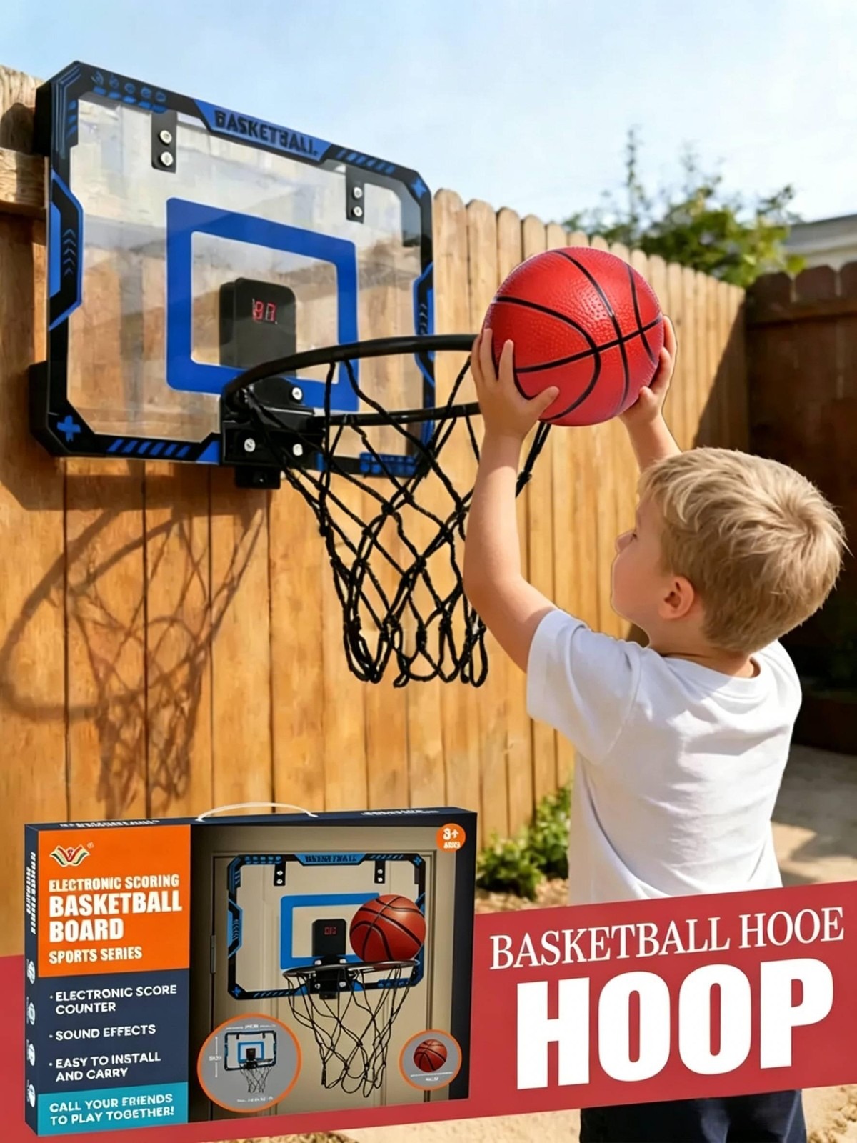 Badminton Score - Kids Indoor Basketball Hoop Wall Mount