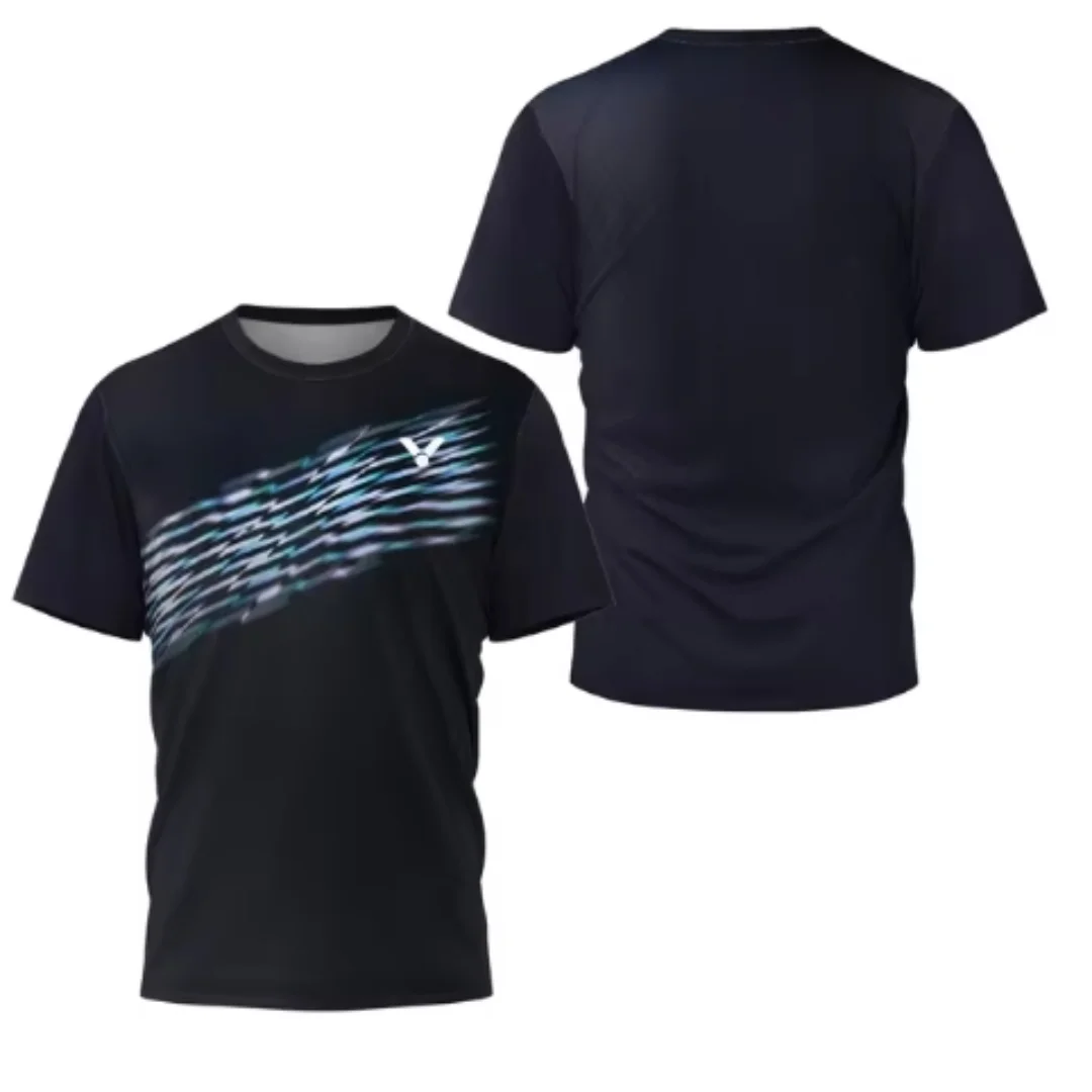 Badminton Center - Laser Neon Print men's badminton T-shirt