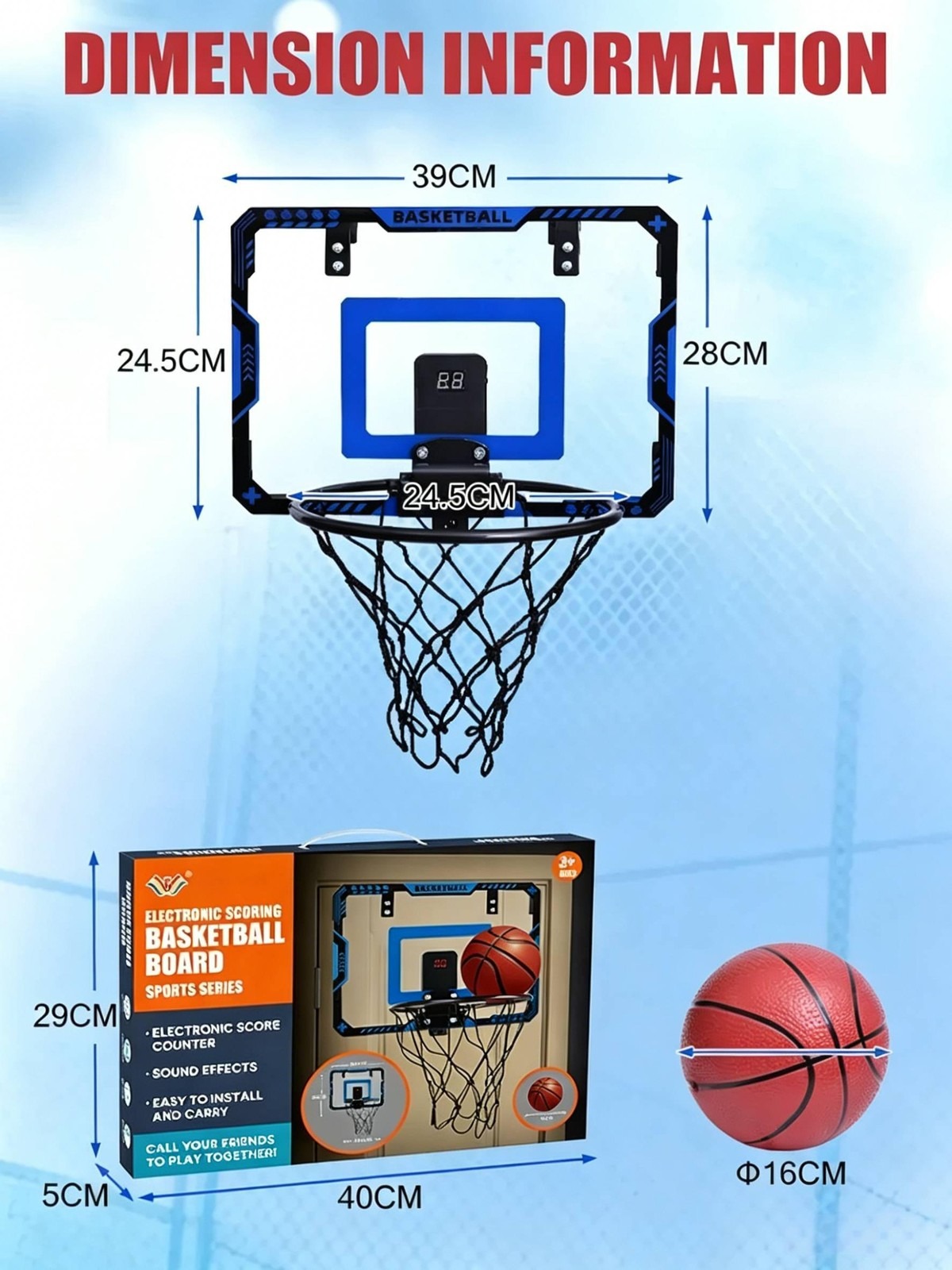 Kids Indoor Basketball Hoop Wa - Badminton Score ulasan dan harga