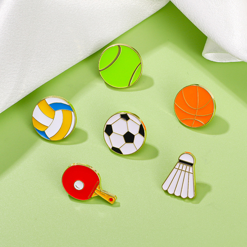 Football Cartoon Brooch Basket - Badminton Icon ulasan dan harga