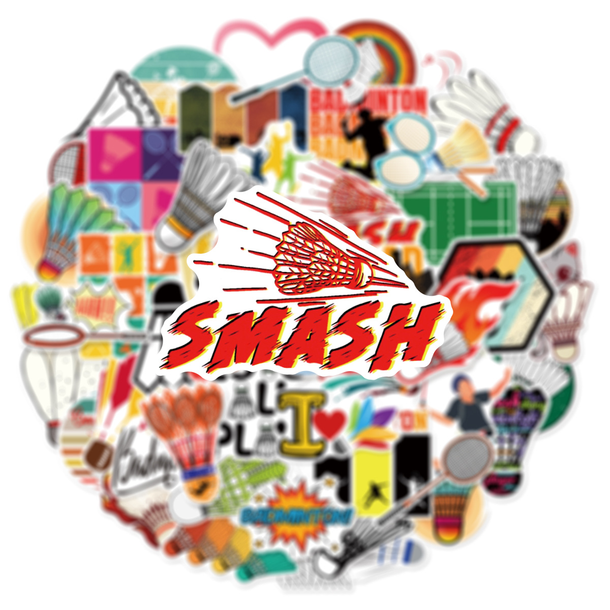 50PCS Funny Sports Graffiti St - Badminton Emoji ulasan dan harga