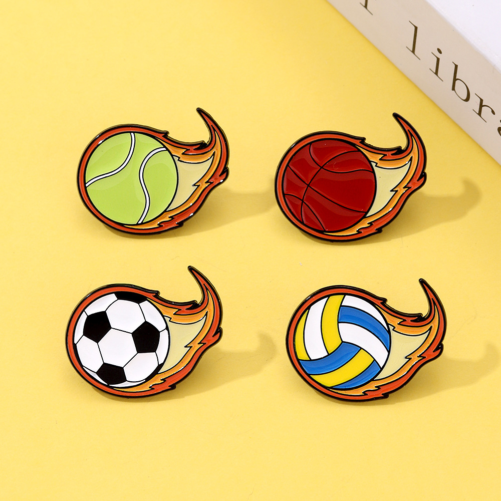 Cartoon Flame Ball Enamel Broo - Badminton Icon ulasan dan harga