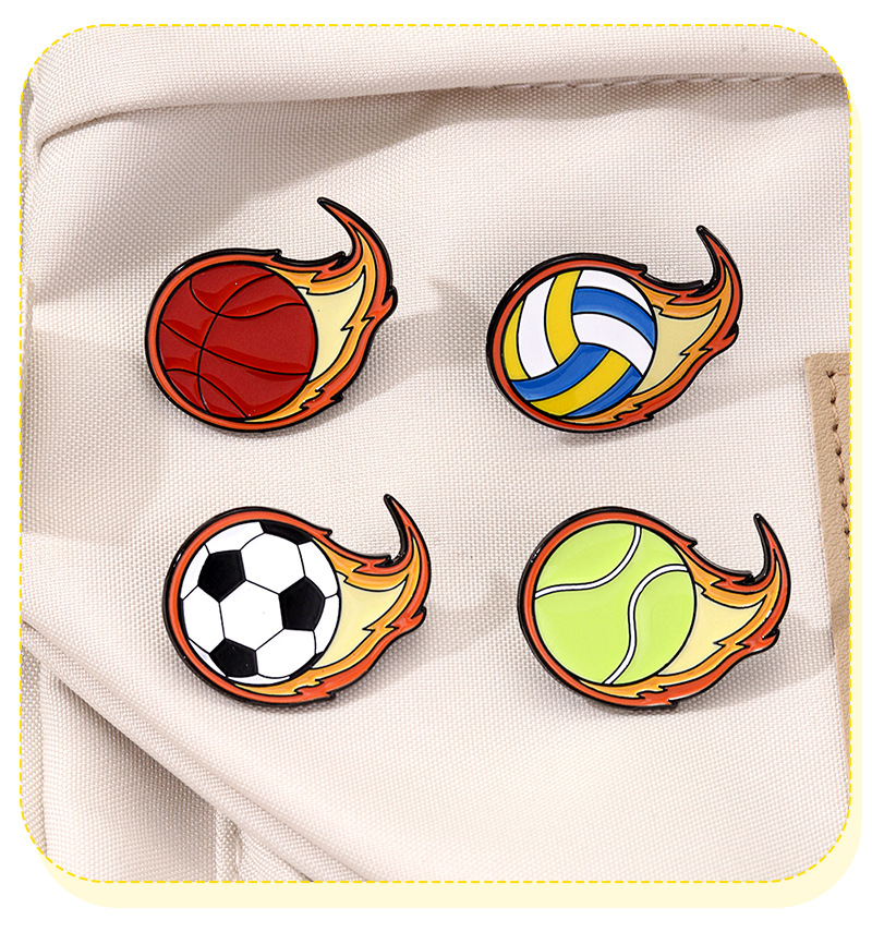 Cartoon Flame Ball Enamel Broo - Badminton Icon ulasan dan harga
