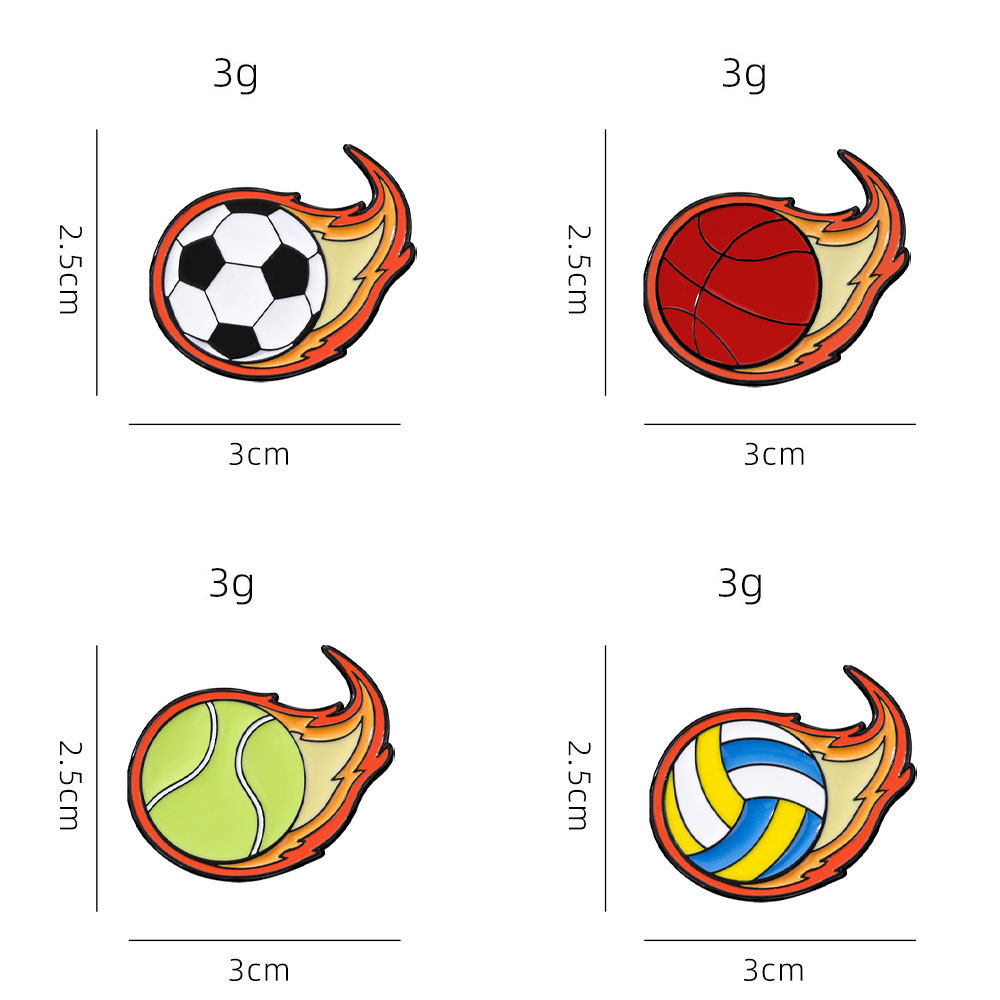 Cartoon Flame Ball Enamel Broo - Badminton Icon ulasan dan harga