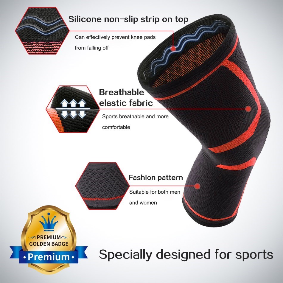 WOSWEIR-1 PC Elastic Knee Pads - Knee Brace Badminton ulasan dan harga